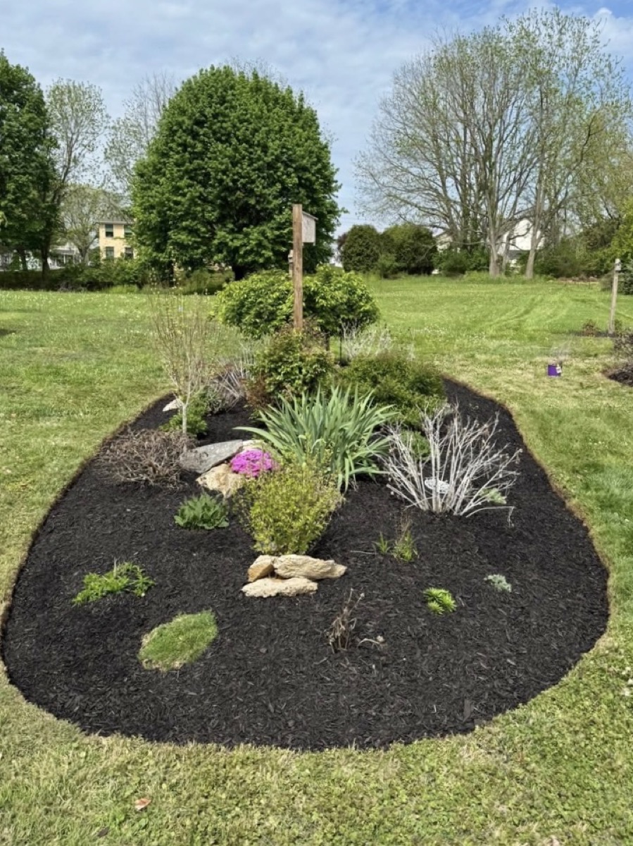 Island garden bed installation